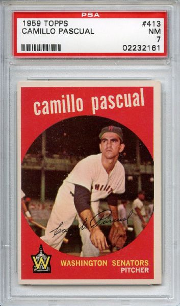 1959 Topps 413 Camillo Pascual PSA NM 7