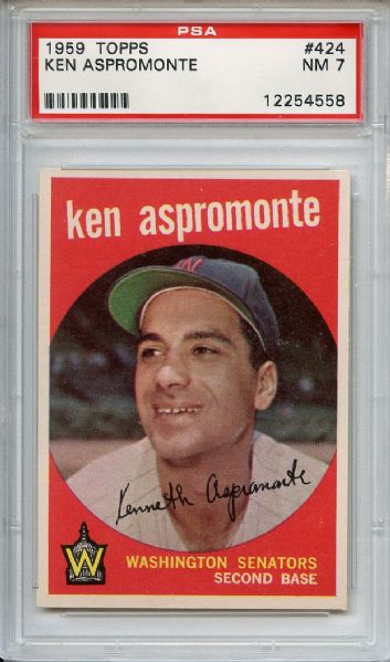 1959 Topps 424 Ken Aspromonte PSA NM 7