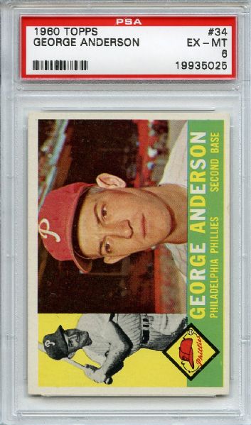 1960 Topps 34 Sparky Anderson PSA EX-MT 6