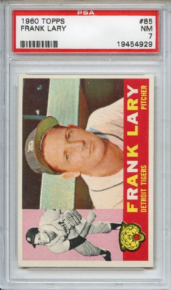 1960 Topps 85 Frank Lary PSA NM 7