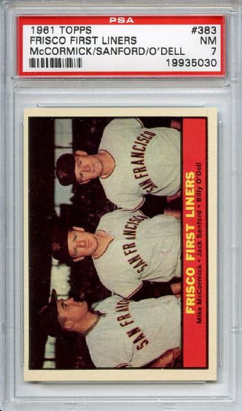 1961 Topps 383 Frisco First Liners PSA NM 7
