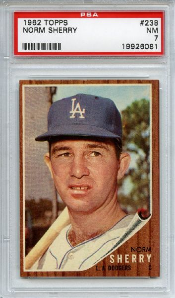 1962 Topps 238 Norm Sherry PSA NM 7