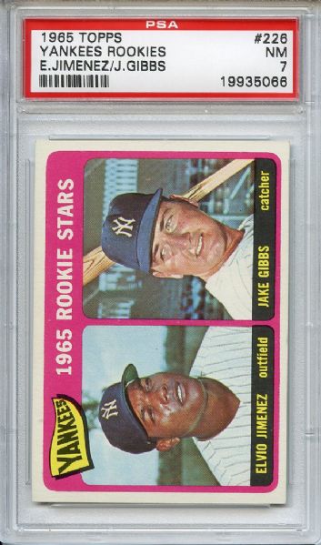 1965 Topps 226 New York Yankees Rookies PSA NM 7