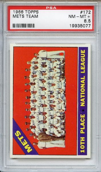 1966 Topps 172 New York Mets Team PSA NM-MT+ 8.5