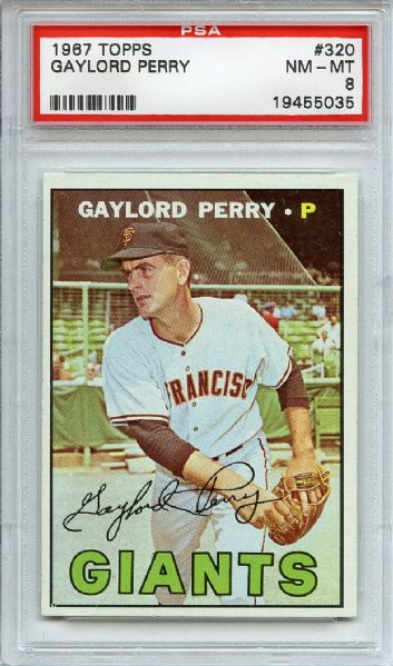1967 Topps 320 Gaylord Perry PSA NM-MT 8