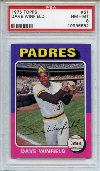 1975 Topps 61 Dave Winfield PSA NM-MT 8