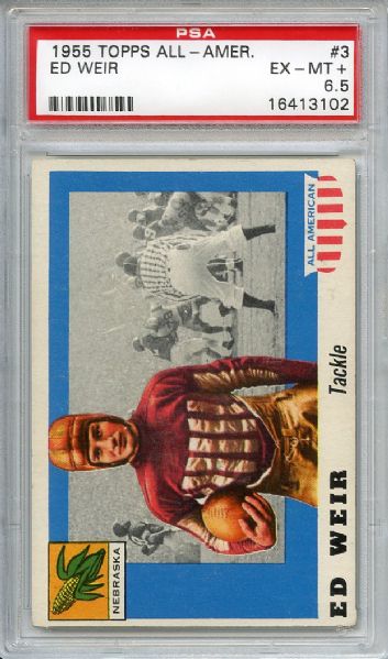 1955 Topps All American 3 Ed Weir PSA EX-MT+ 6.5