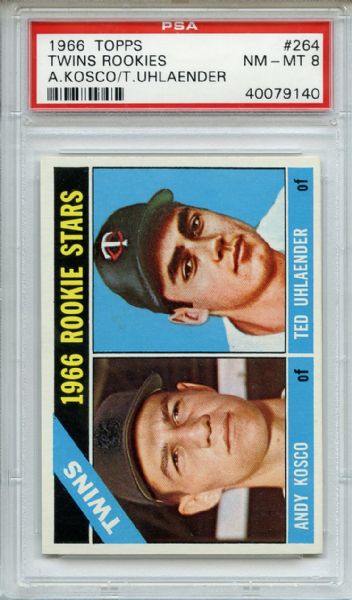 1966 Topps 264 Twins Rookies PSA NM-MT 8