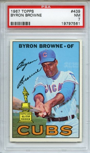 1967 Topps 439 Byron Browne PSA NM 7