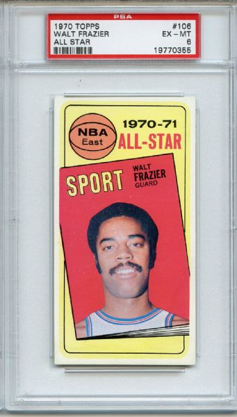 1970 Topps 106 Walt Frazier All Star PSA EX-MT 6