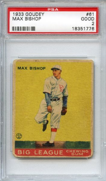 1933 Goudey 61 Max Bishop PSA GOOD 2
