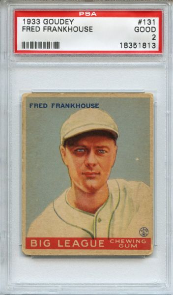 1933 Goudey 131 Fred Frankhouse PSA GOOD 2
