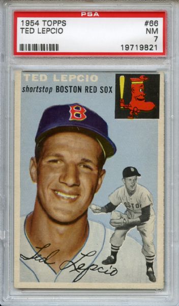1954 Topps 66 Ted Lepcio PSA NM 7