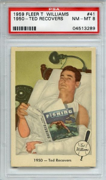 1959 Fleer 41 Ted Williams Recovers PSA NM-MT 8
