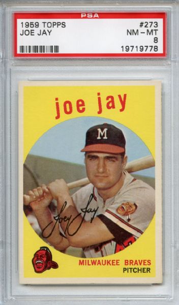 1959 Topps 273 Joe Jay PSA NM-MT 8