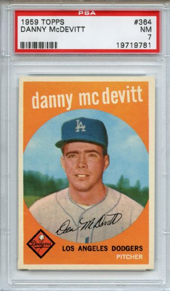 1959 Topps 364 Dany McDevitt PSA NM 7
