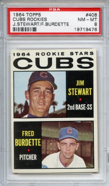 1964 Topps 408 Chicago Cubs Rookies PSA NM-MT 8