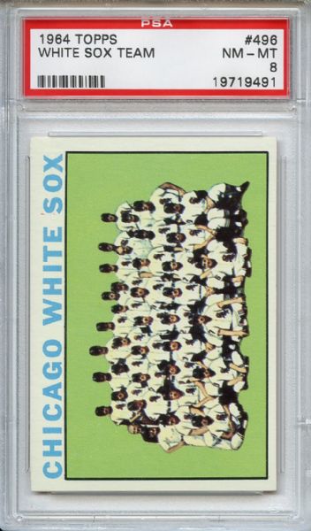 1964 Topps 496 Chicago White Sox Team PSA NM-MT 8
