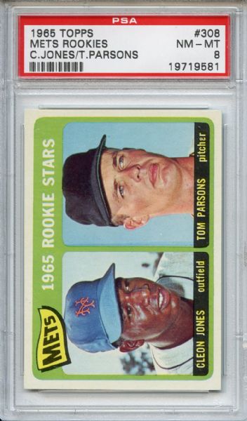 1965 Topps 308 New York Mets Rookies Cleon Jones PSA NM-MT 8