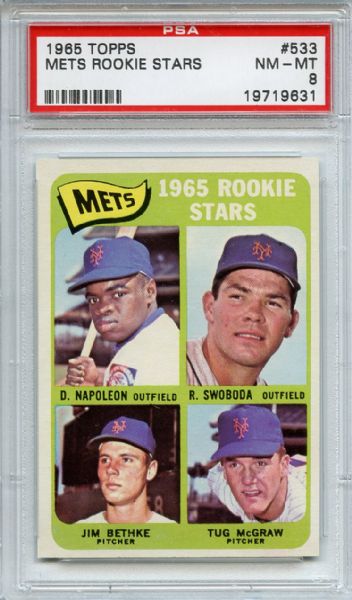 1965 Topps 533 New York Mets Rookies Tug McGraw PSA NM-MT 8