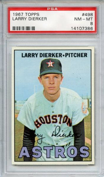 1967 Topps 498 Larry Dierker PSA NM-MT 8