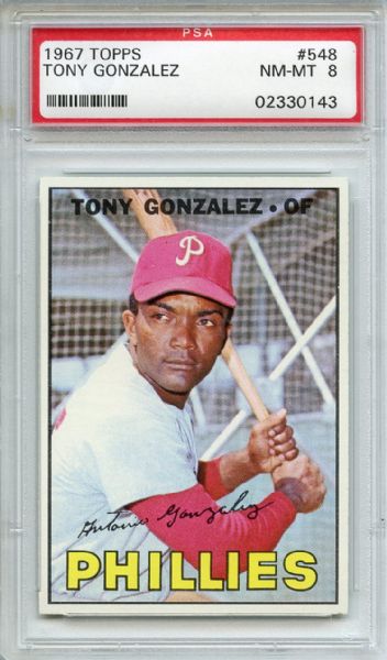 1967 Topps 548 Tony Gonzalez PSA NM-MT 8
