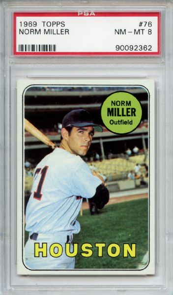 1969 Topps 76 Norm Miller PSA NM-MT 8