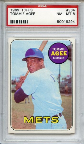 1969 Topps 364 Tommie Agee PSA NM-MT 8