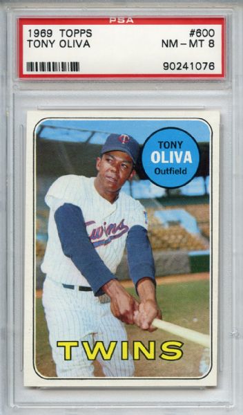 1969 Topps 600 Tony Oliva PSA NM-MT 8