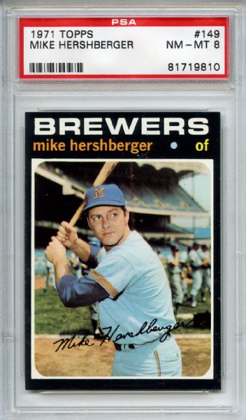 1971 Topps 149 Mike Hershberger PSA NM-MT 8