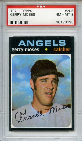 1971 Topps 205 Gerry Moses PSA NM-MT 8