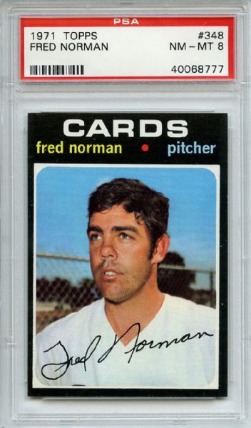 1971 Topps 348 Fred Norman PSA NM-MT 8