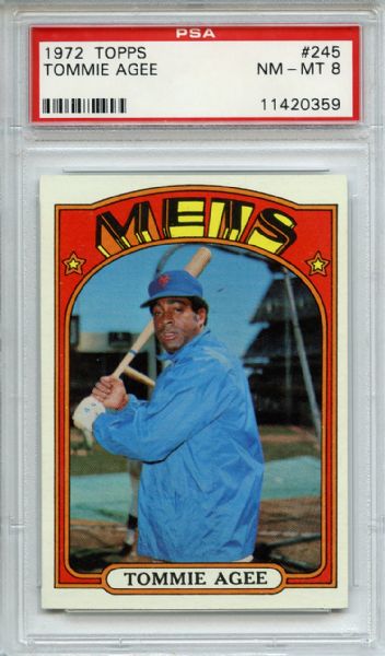 1972 Topps 245 Tommie Agee PSA NM-MT 8