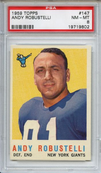1959 Topps 147 Andy Robustelli PSA NM-MT 8