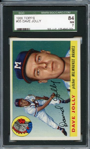 1955 Topps 35 Dave Jolly SGC NM 84 / 7