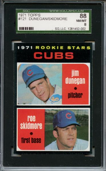 1971 Topps 121 Chicago Cubs Rookies SGC NM/MT 88 / 8