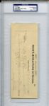 Ty Cobb Signed Check Endorsed by Wife PSA/DNA