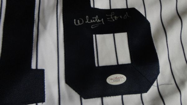 Whitey Ford Autographed Home Jersey Magestic Yankees - JSA