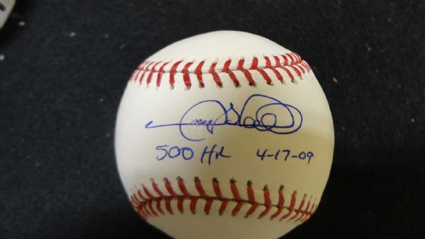 Gary Sheffield Signed OML Baseball 500 HR 4-17-09 MLB Hologram