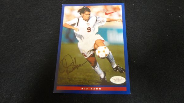 Mia Hamm Autographed 5x7 Soccer Card JSA