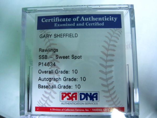 Gary Sheffield Signed OML Baseball 1992 Batting Champ PSA/DNA GEM MT 10
