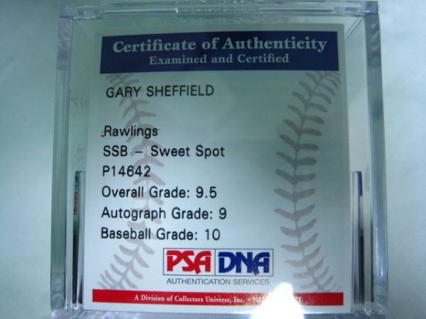 Gary Sheffield Signed OML Baseball 97 WSC PSA/DNA 9.5