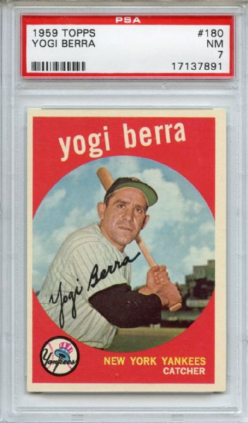 1959 Topps 180 Yogi Berra PSA NM 7