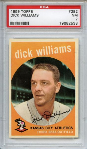 1959 Topps 292 Dick Williams PSA NM 7