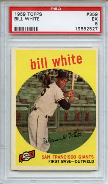 1959 Topps 359 Bill White Rookie PSA EX 5