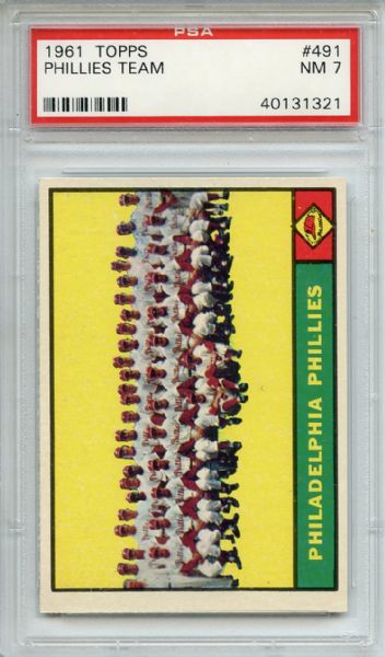 1961 Topps 491 Philadelphia Phillies Team PSA NM 7
