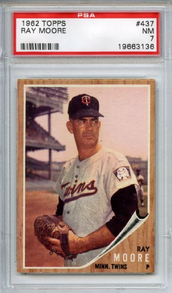 1962 Topps 437 Ray Moore PSA NM 7