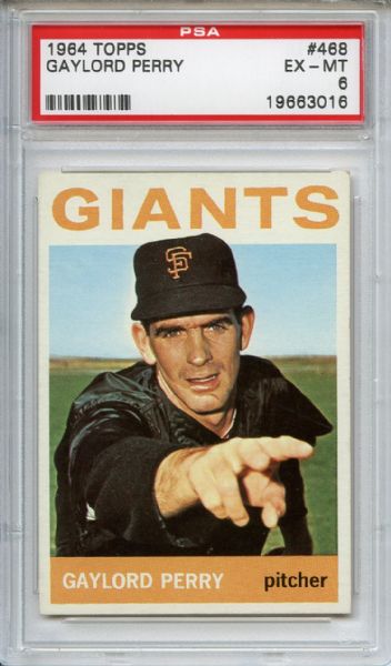 1964 Topps 468 Gaylord Perry PSA EX-MT 6