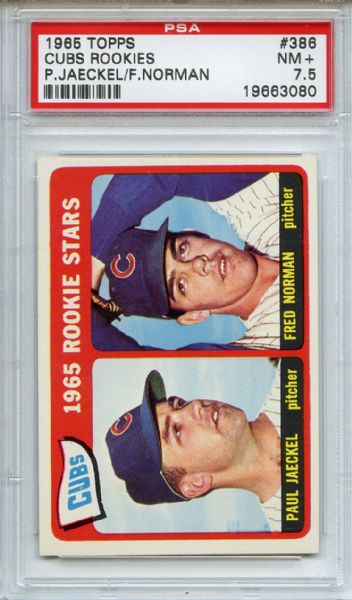 1965 Topps 386 Chicago Cubs Rookies PSA NM+ 7.5