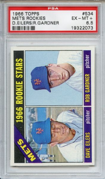 1966 Topps 534 New York Mets Rookies PSA EX-MT+ 6.5